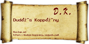 Dudás Koppány névjegykártya