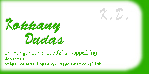 koppany dudas business card